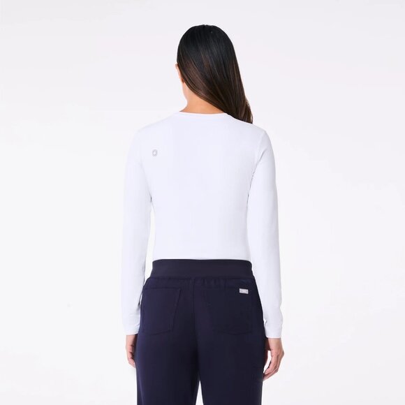 Figs Ribbed Longsleeve Underscrub in White, Size X-Small - Picture 7 of 11